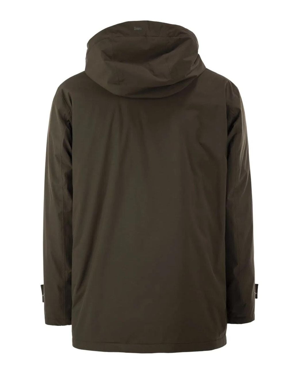 Herno Black Technical Hooded Padded Parka for men
