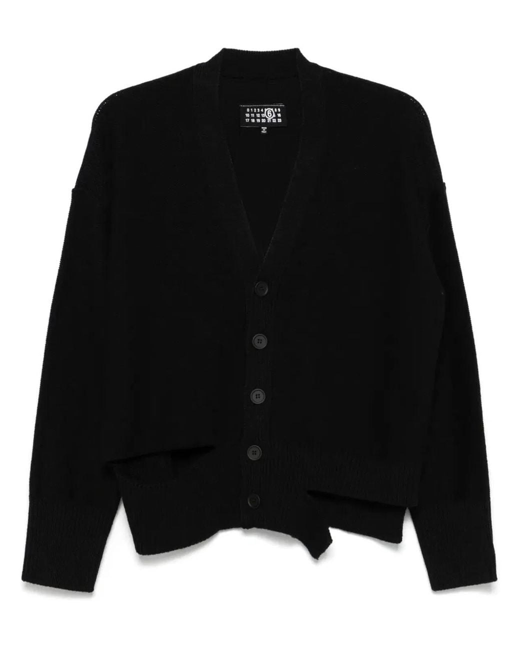 MM6 by Maison Margiela Black Cardigan With Cut-Out Details