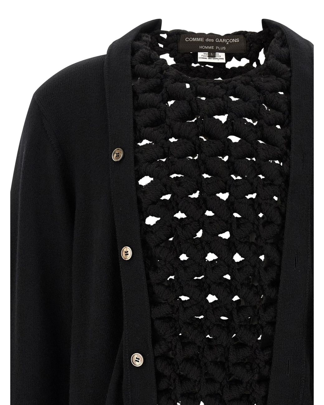Comme des Garçons Black Comme Des Garçons Homme Plus Woven Insert Cardigan for men