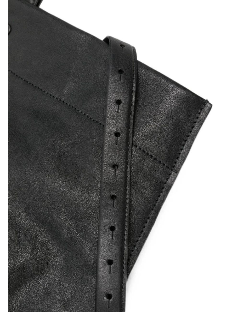 Lihann George Black Matti Leather Tote Bag