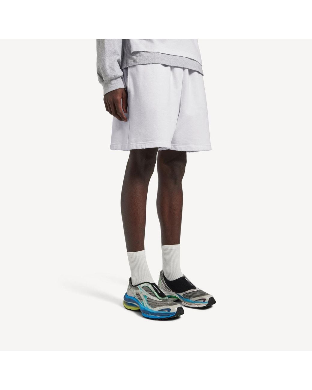 Balenciaga White Back Relaxed Fit Shorts for men