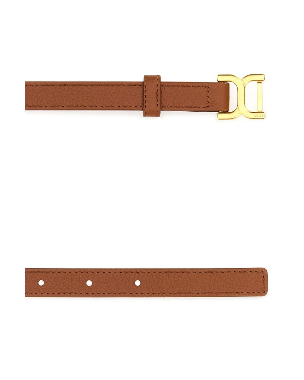 Chloé Brown Leather Logo Buckle Belt
