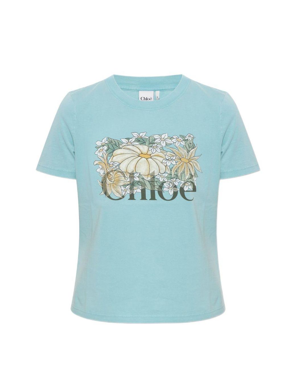 Chloé Blue Baby Fit T-Shirt With Logo