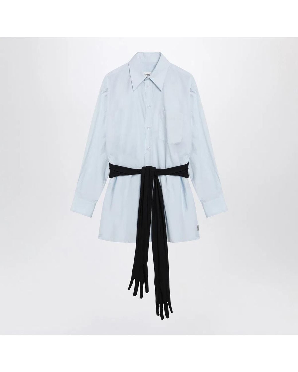 MM6 by Maison Margiela Blue Cotton Shirt With Gloves