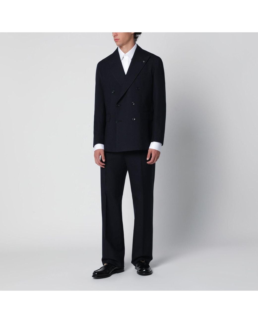 Tagliatore Black Doublebreasted Suit for men