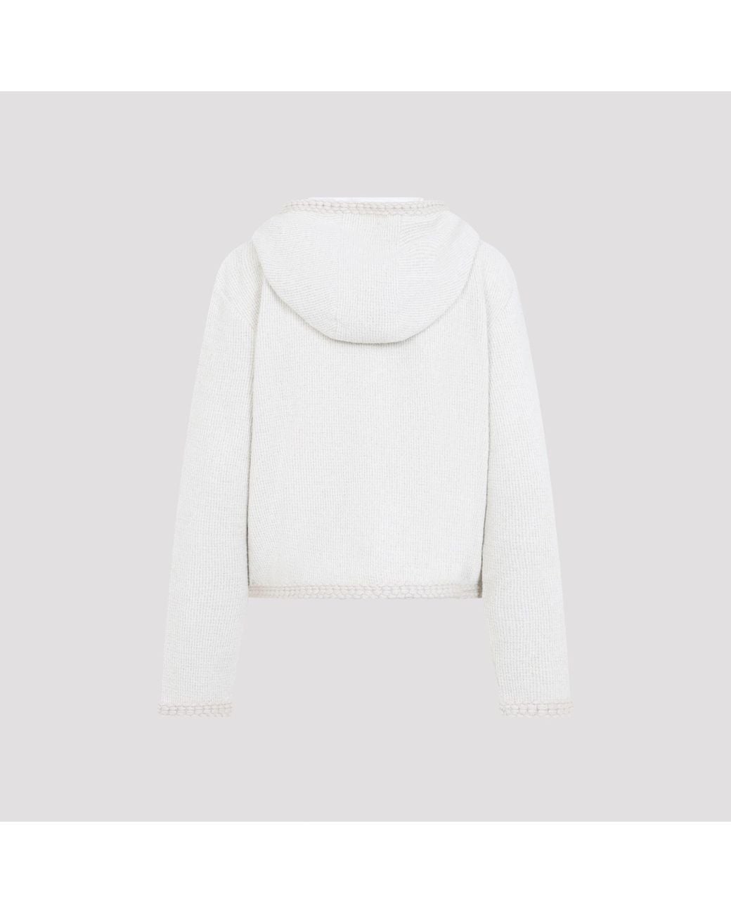 Moncler White Zip Up Cardigan