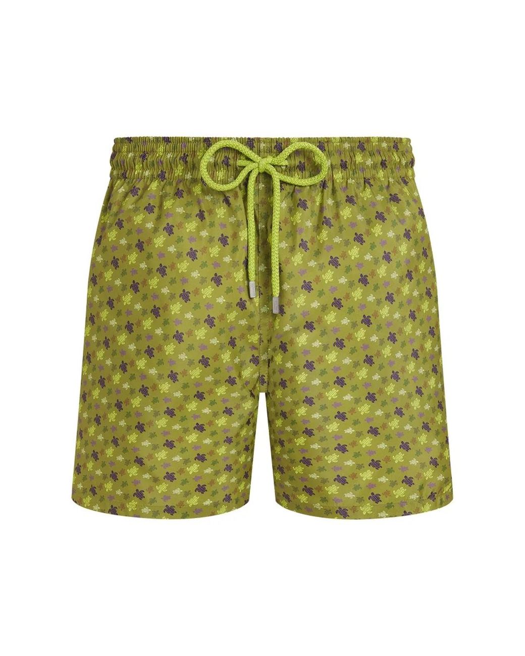 Vilebrequin Green Swim Shorts With Turtle Print And Matching Pouch for men