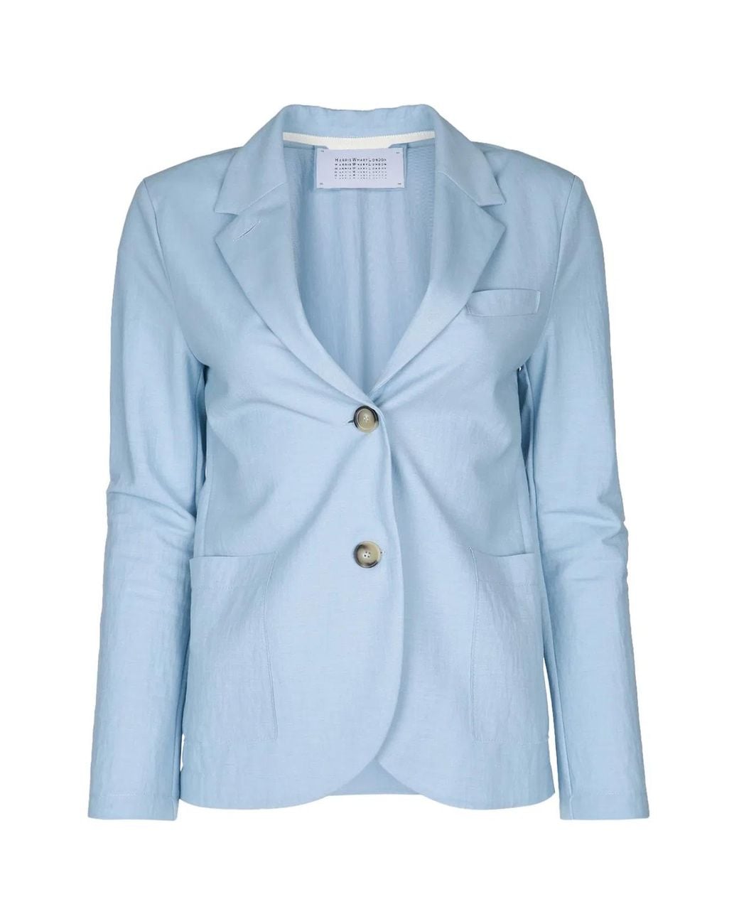 Harris Wharf London Blue Stand Up Collar Blazer Rayon