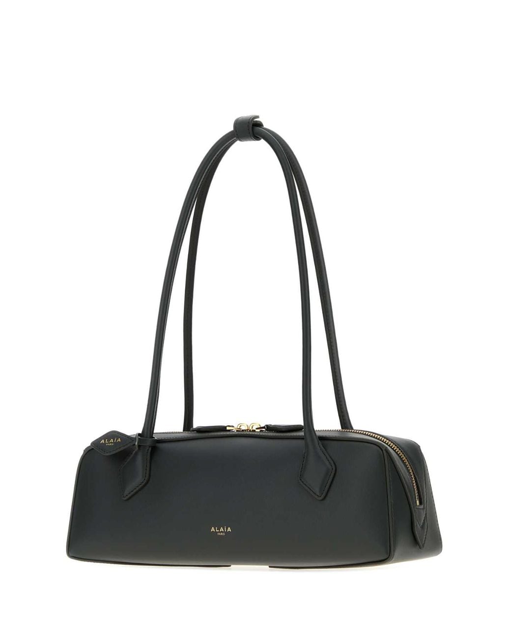 Alaïa Black Graphite Leather Medium Teckel Shoulder Handbag