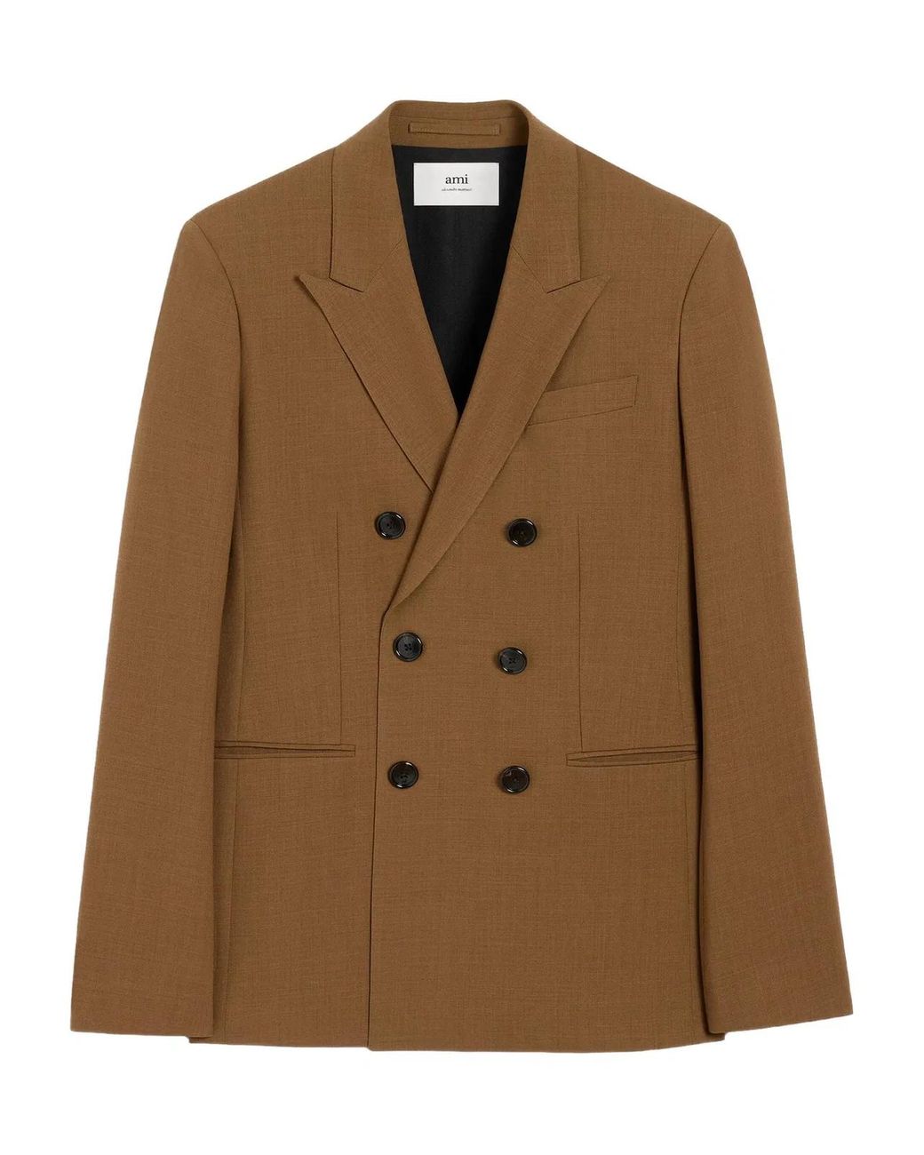 AMI Brown Double-Breasted Wool Jacket