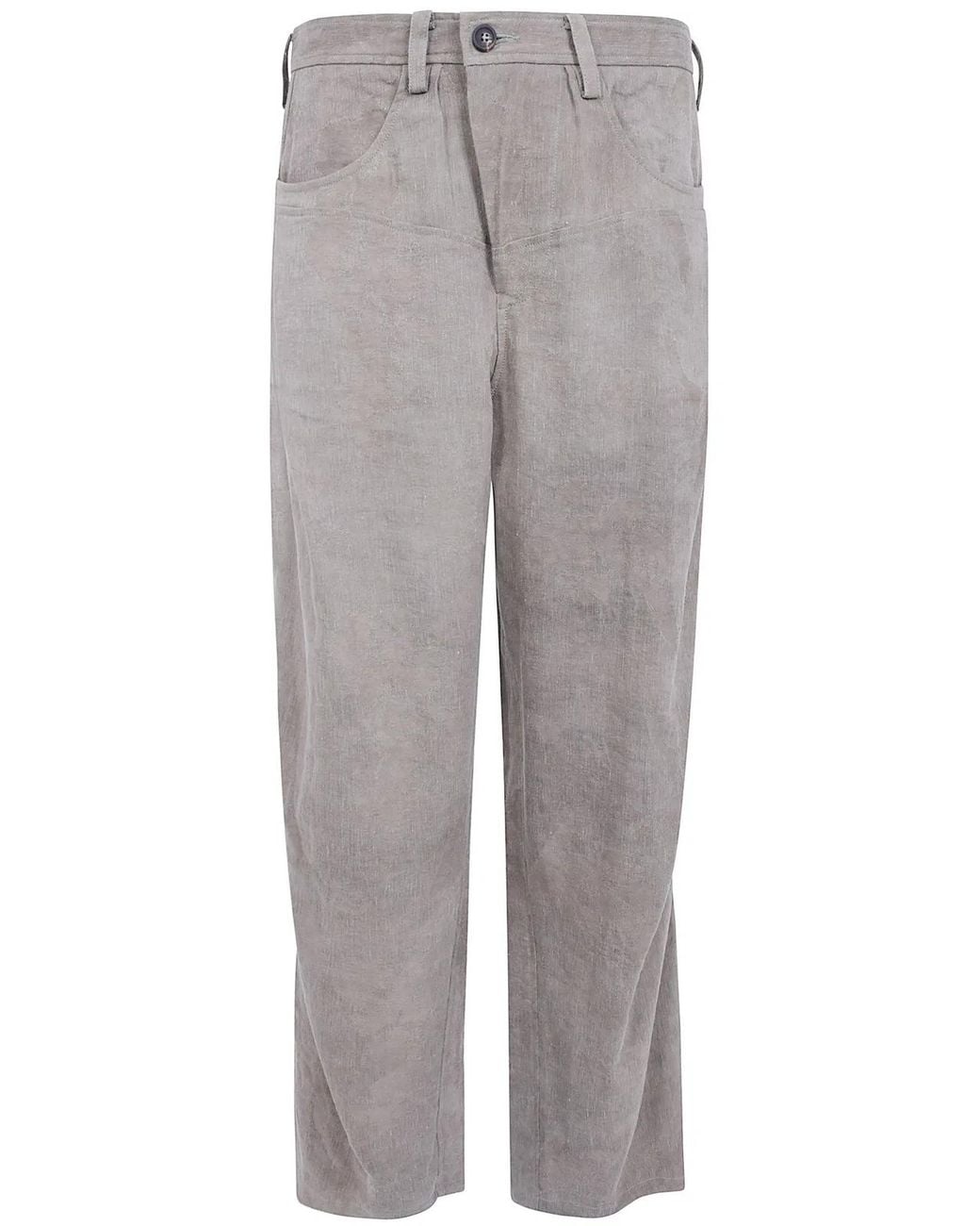 Ziggy Chen Gray Jacquard Worker Jeans for men