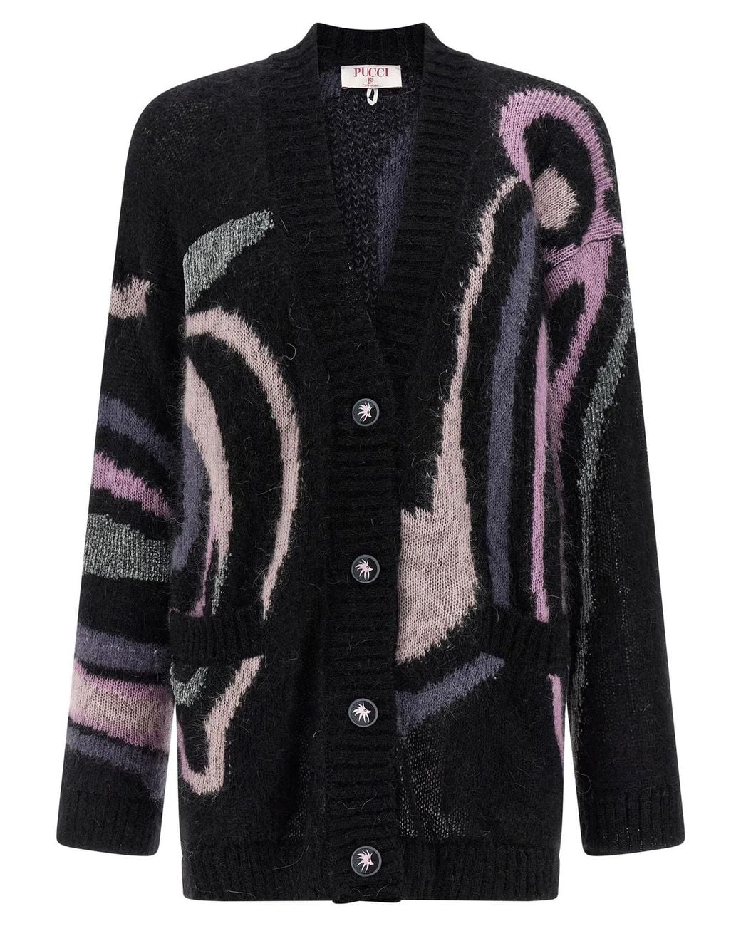 Emilio Pucci Black 'Marmo' Cardigan