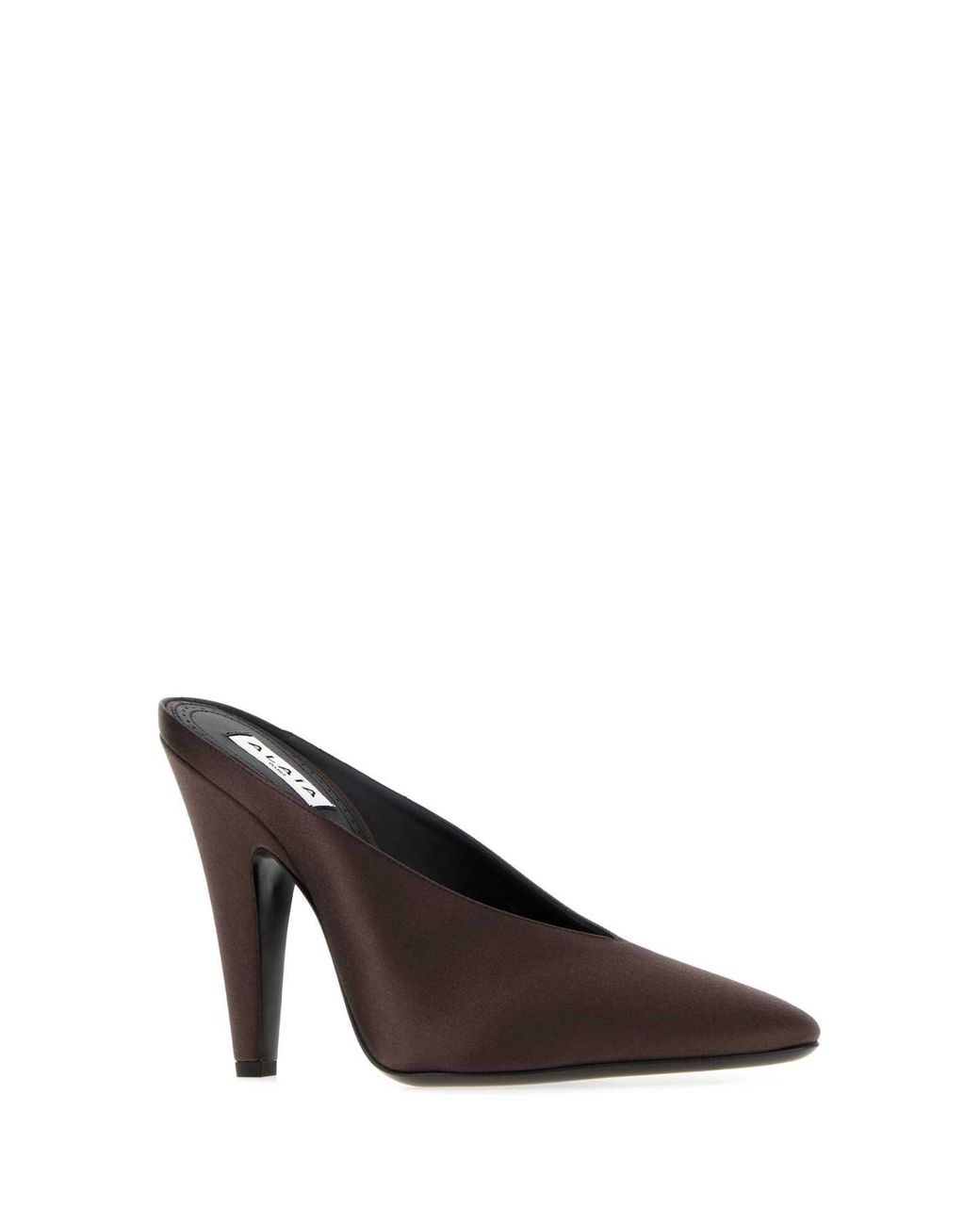 Alaïa Brown Satin Cone Mules