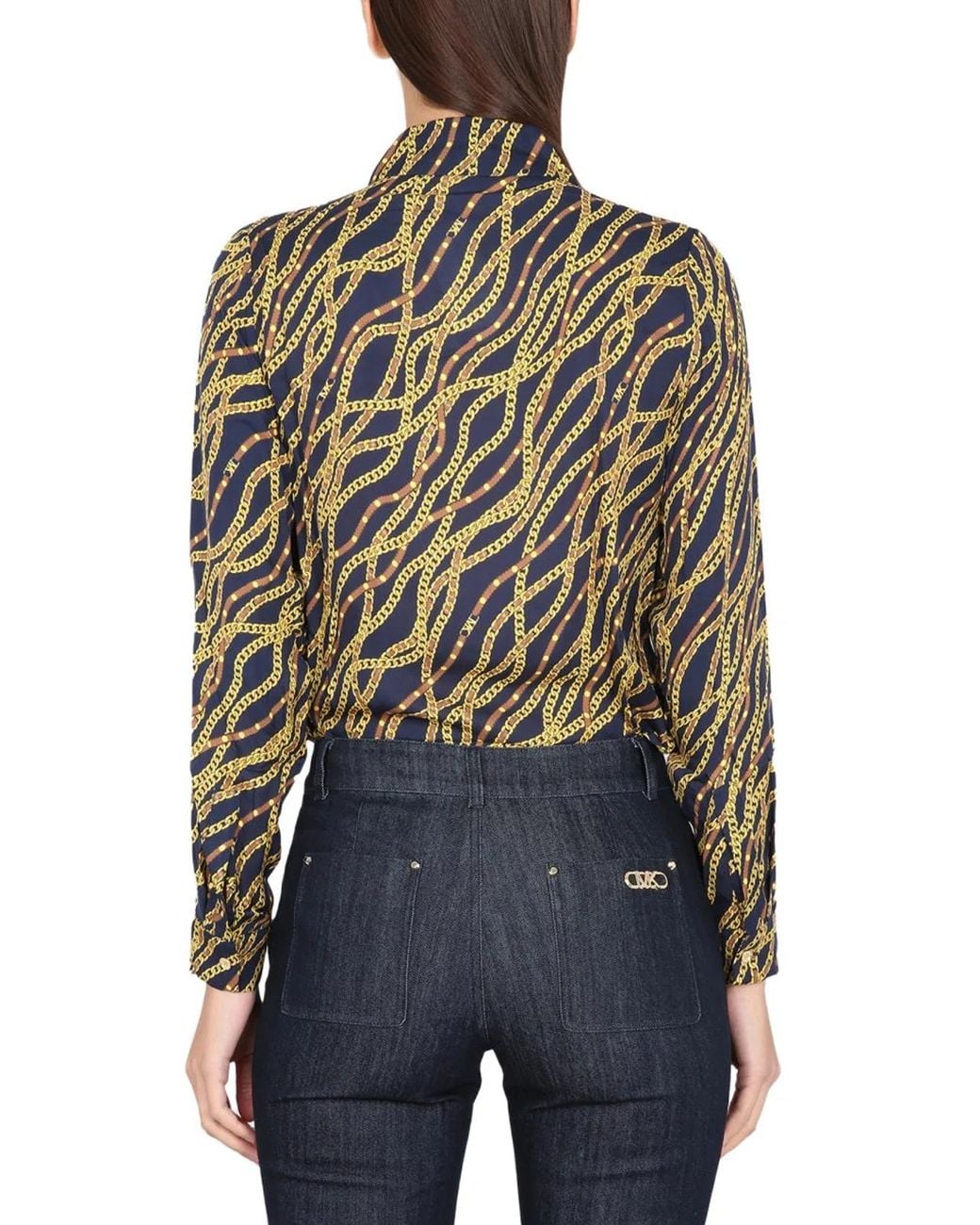 MICHAEL Michael Kors Blue Michael By Michael Kors Silk Blend Shirt