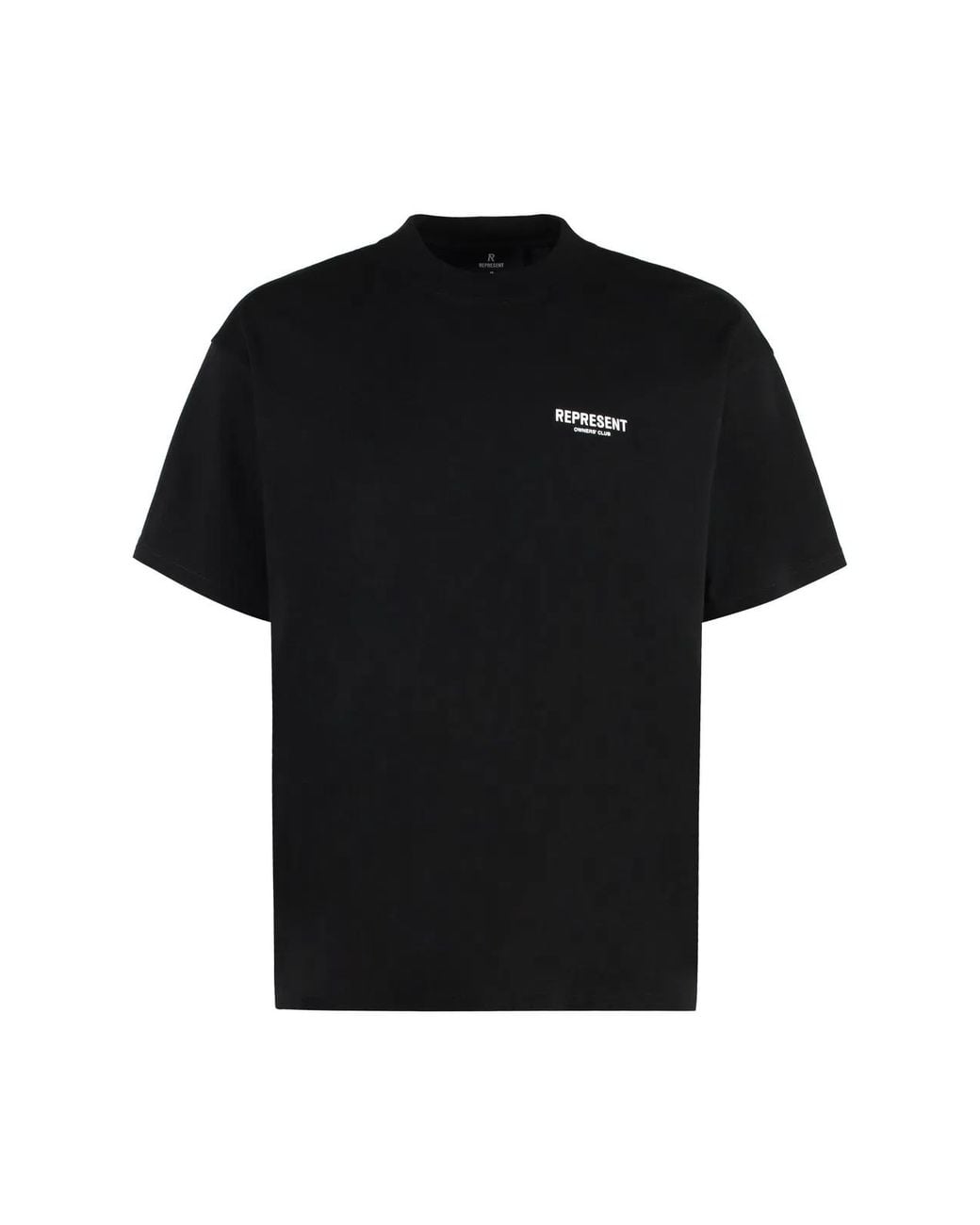 Represent Black Cotton Crew-Neck T-Shirt for men