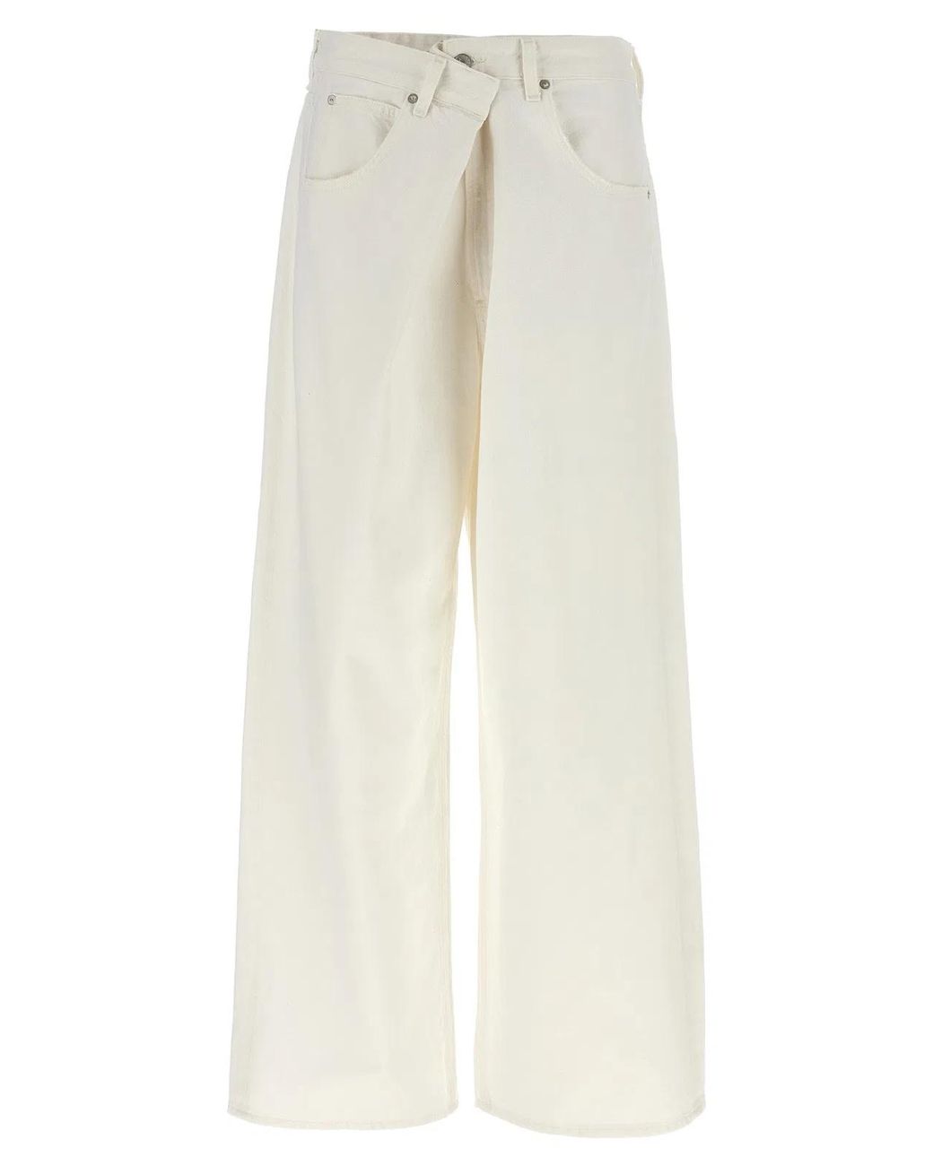 Agolde White 'Vana Fold' Jeans