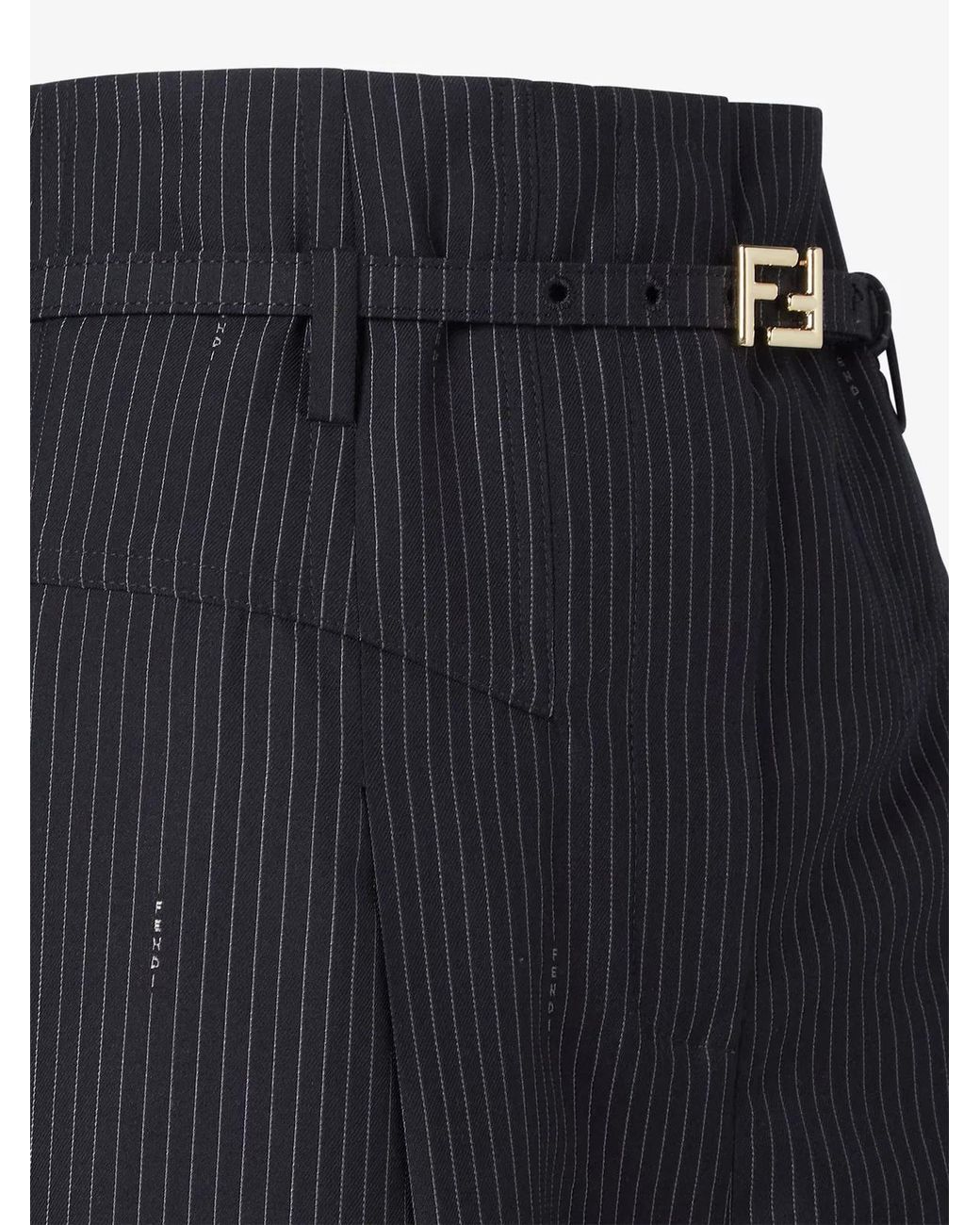Fendi Blue Wide Elegant Trousers