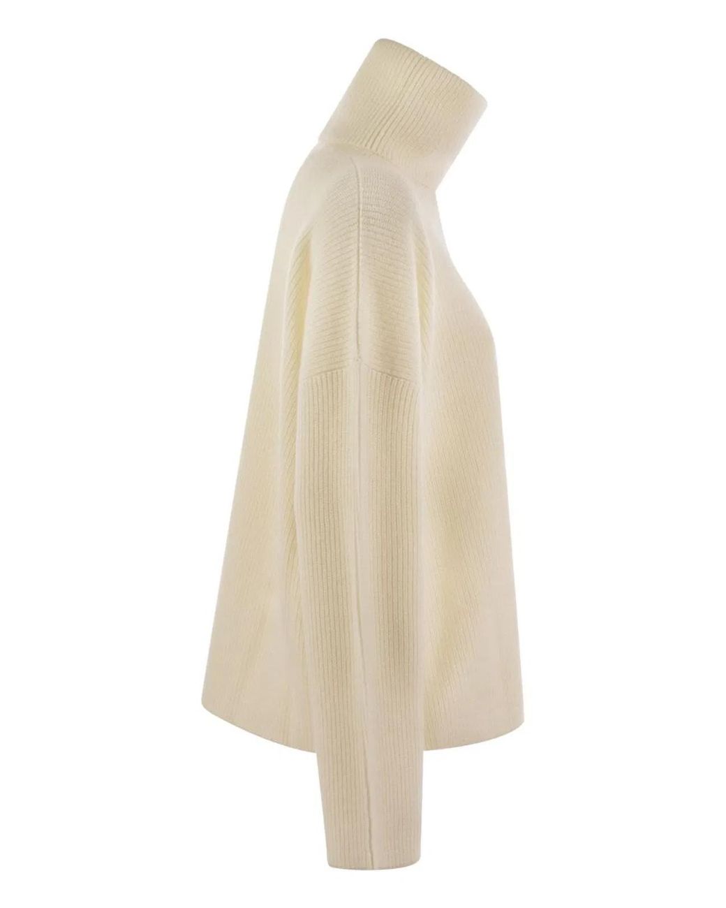 Fabiana Filippi Natural Chic Boxy Cropped Turtleneck Sweater