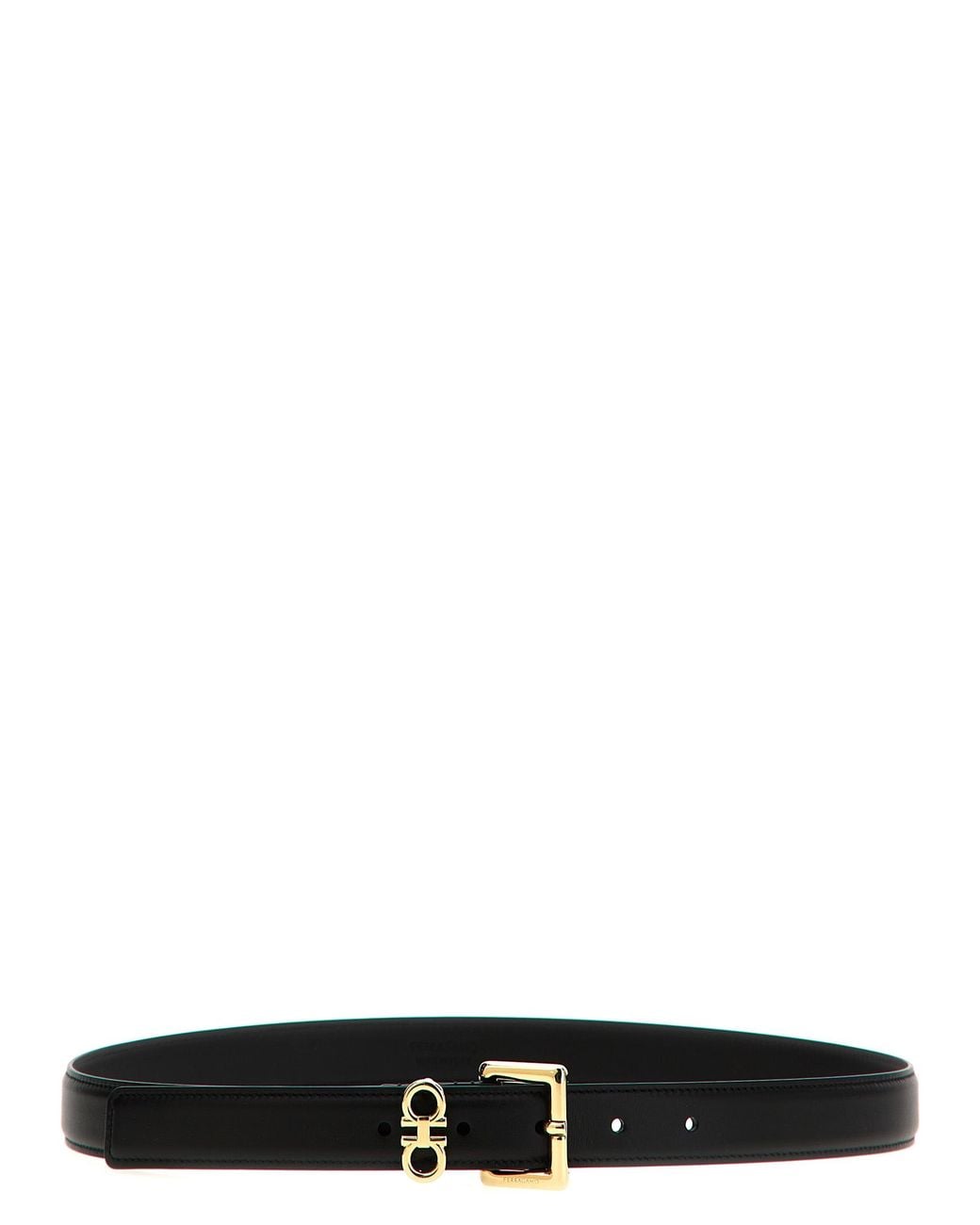 Ferragamo Black Gancini Reversible Leather Belt