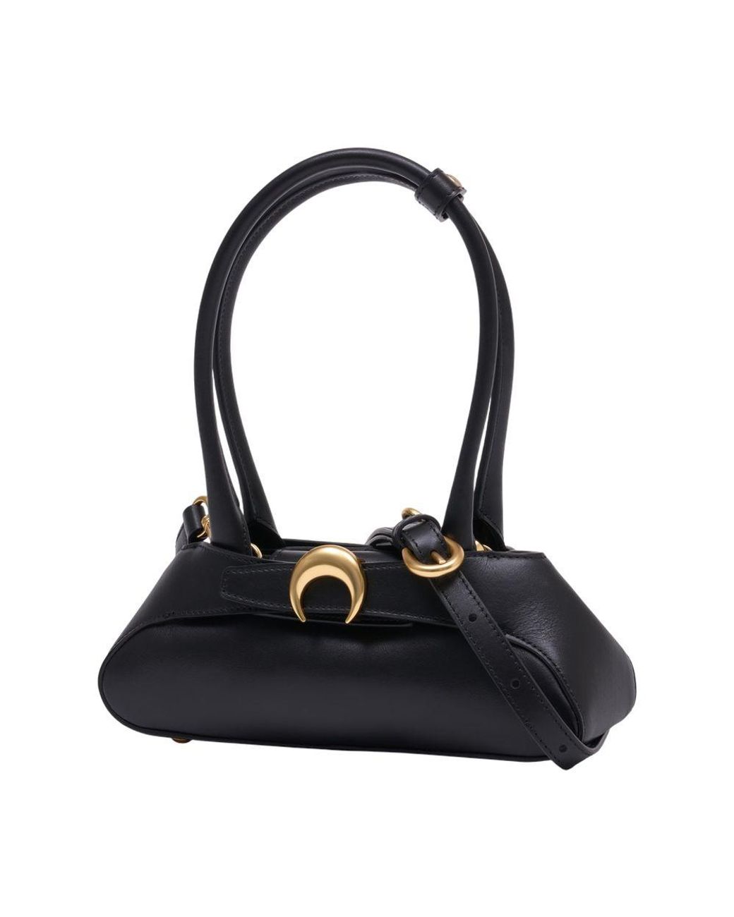 MARINE SERRE Black Aurora Mini Shoulder Bag