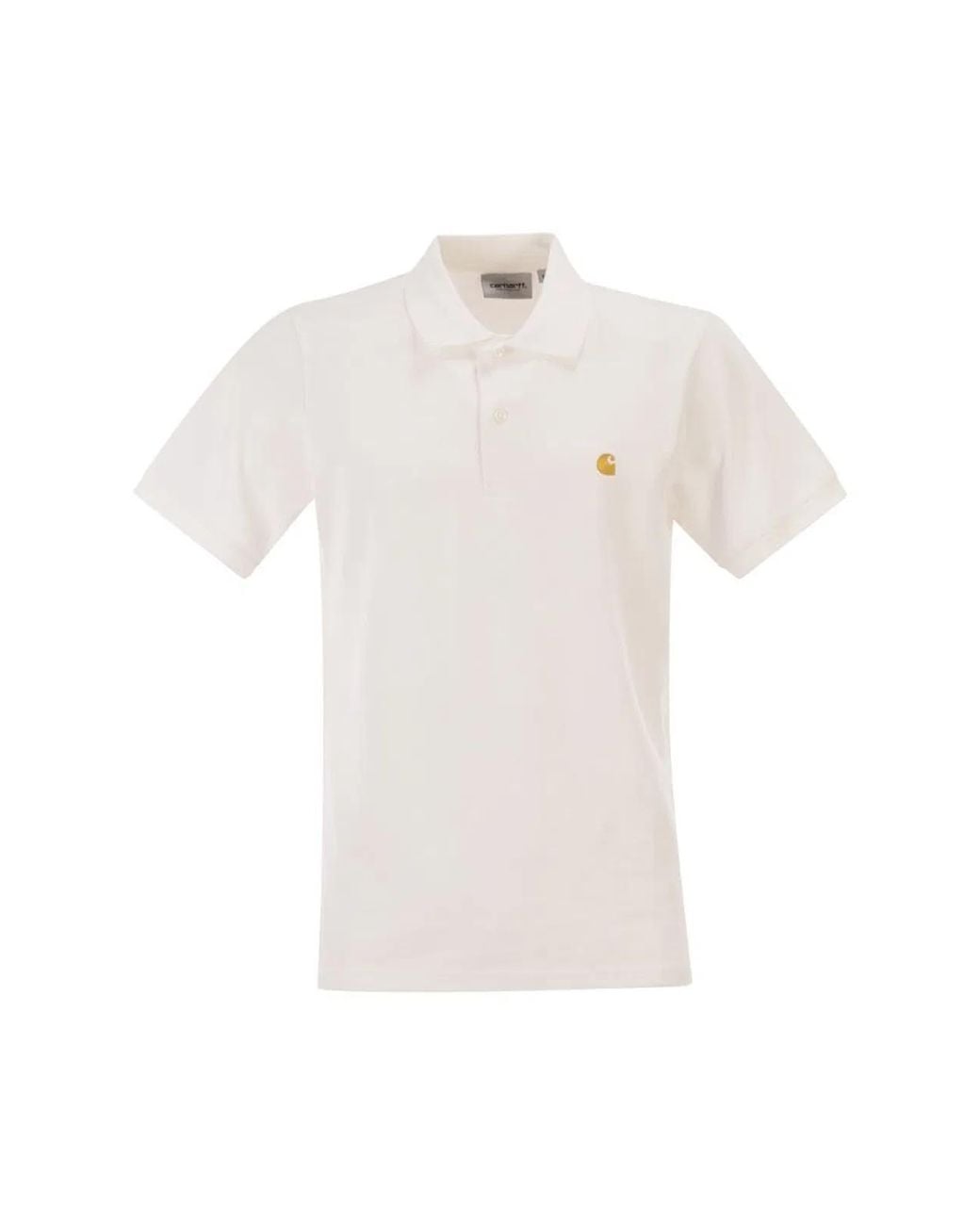 Carhartt White Short-Sleeved Piqué Polo Shirt