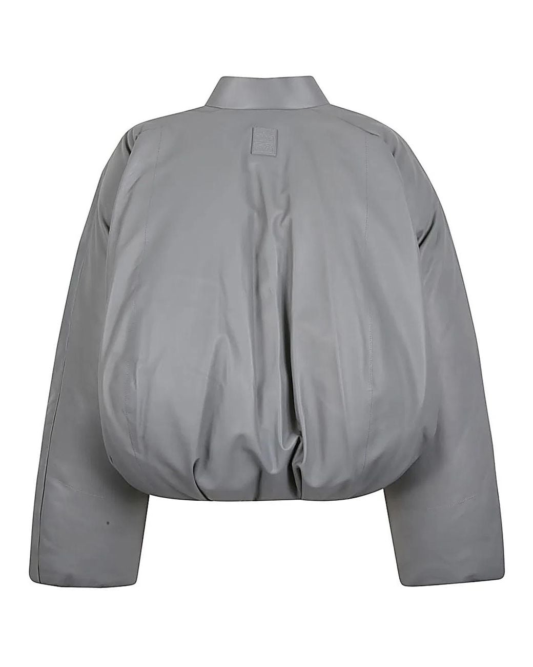 Loewe Gray Leather Padded Bomber Jacket