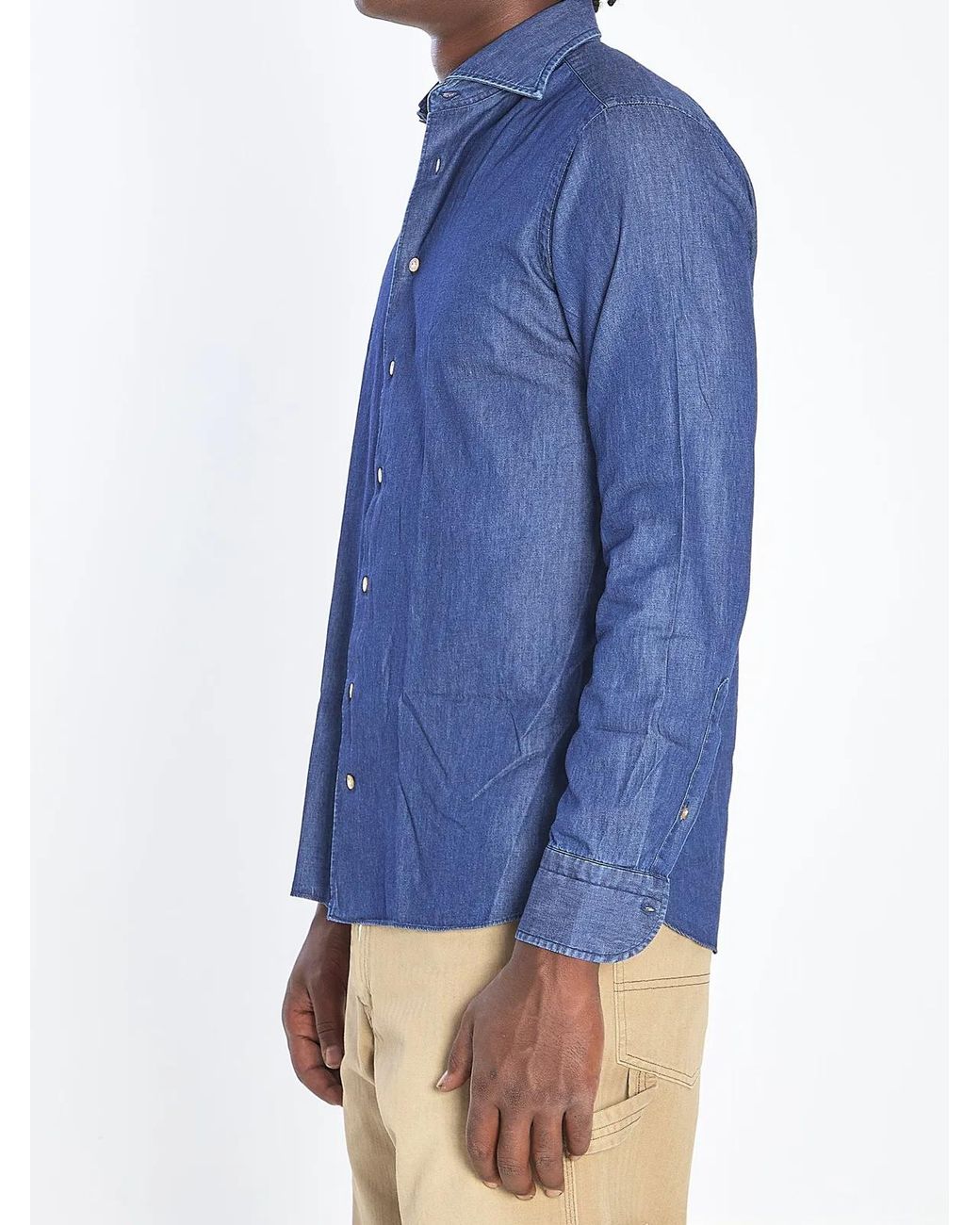 Borriello Blue Marechiaro Denim Shirt for men