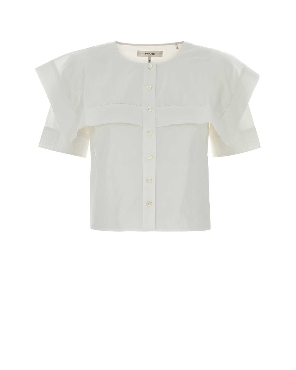 FRAME White Cotton Mini Shirt