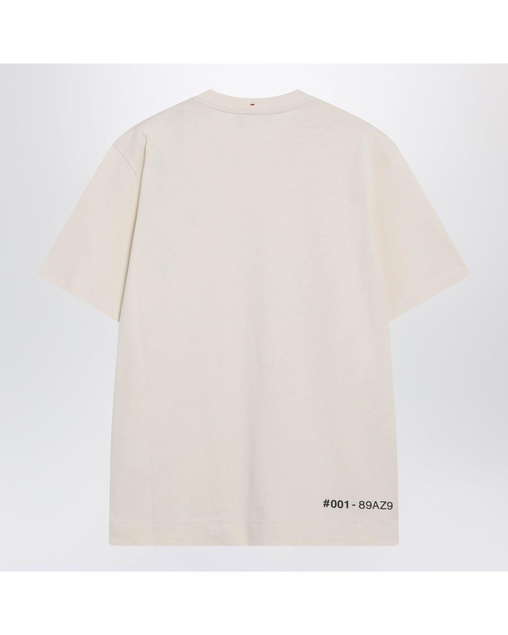 Moncler Natural Ivory Cotton T-Shirt With Logo for men