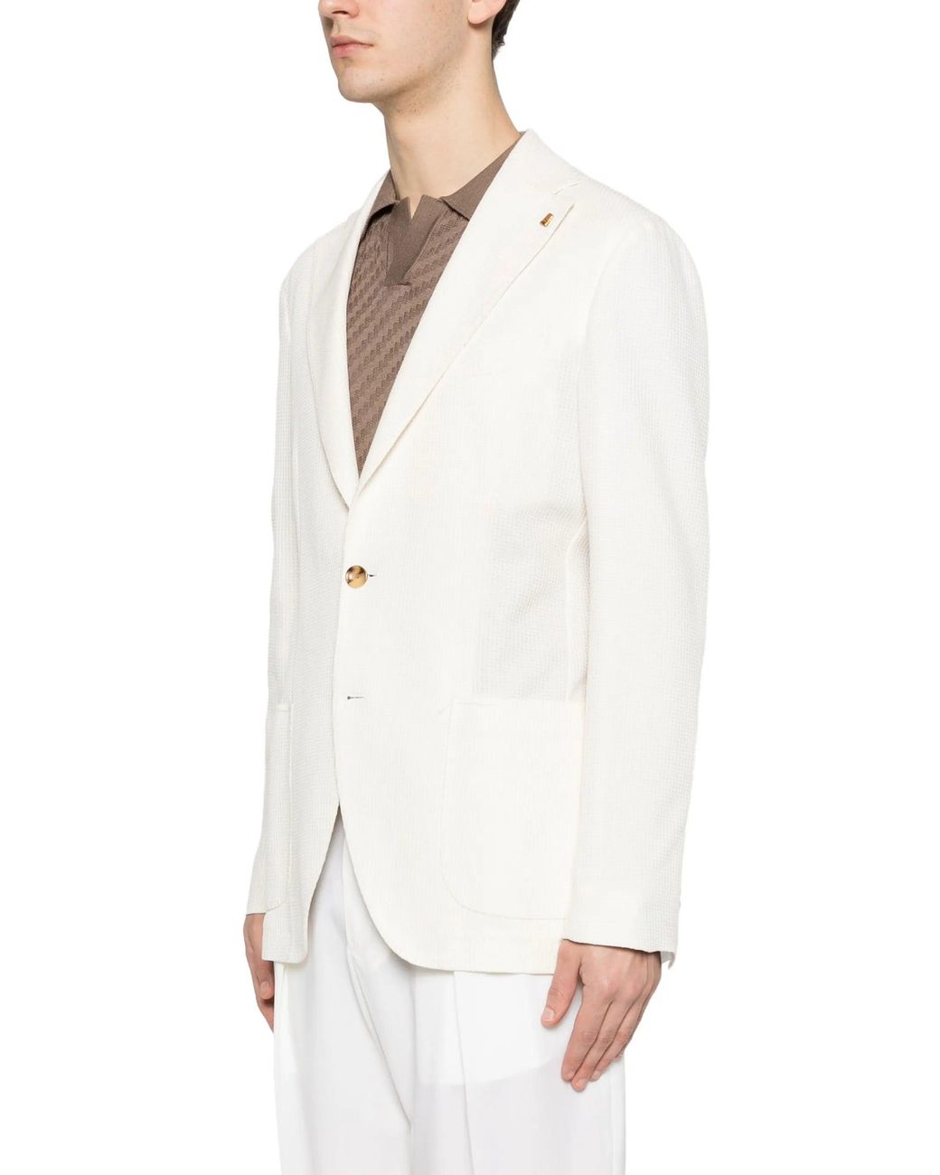 Latorre White Cotton Jacket for men