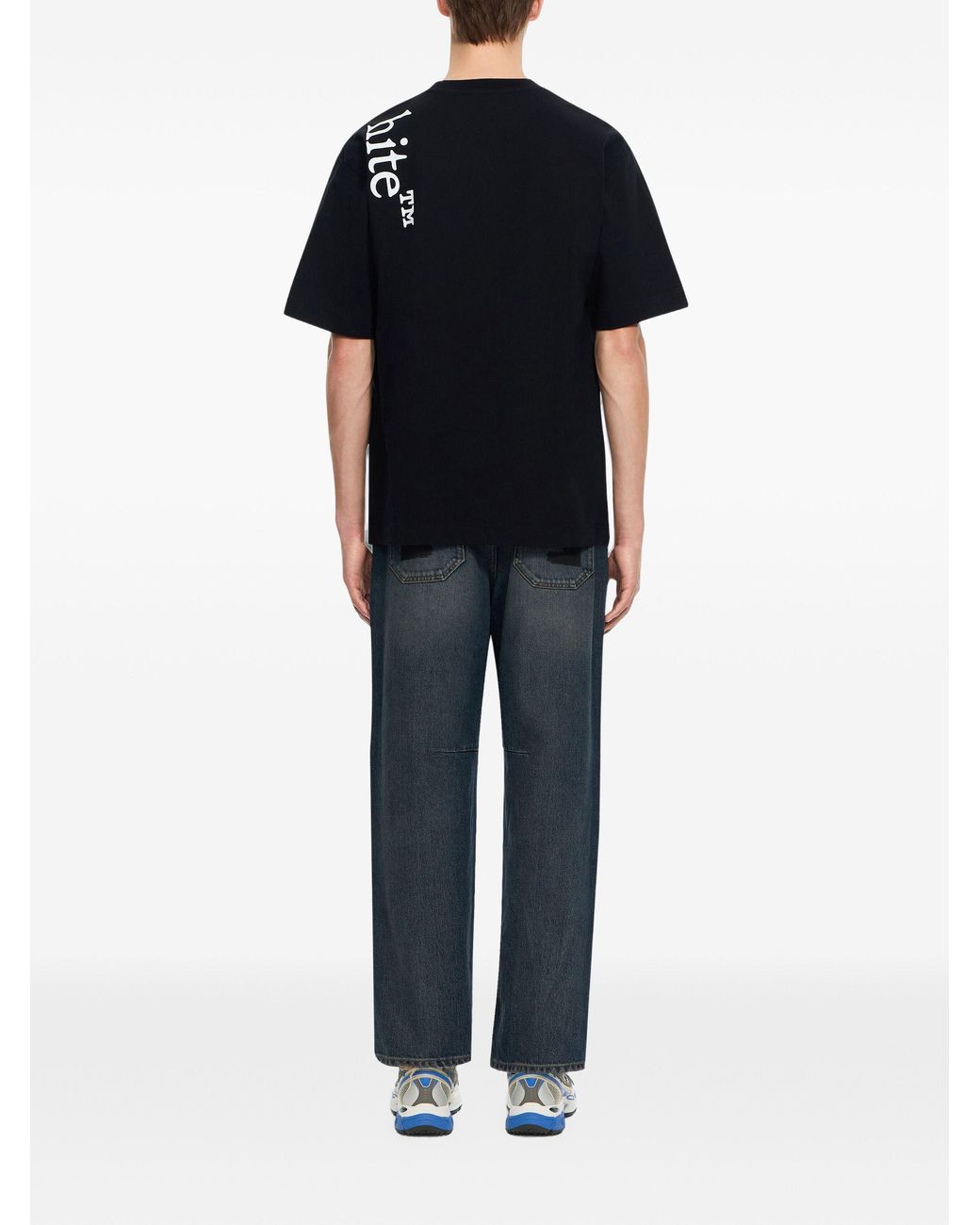Off-White c/o Virgil Abloh Black Vertical Bookish Skate Cotton T-Shirt for men