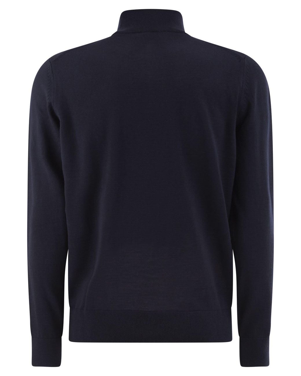 Boss Blue Pure Virgin Wool Half-Zip Jumper for men