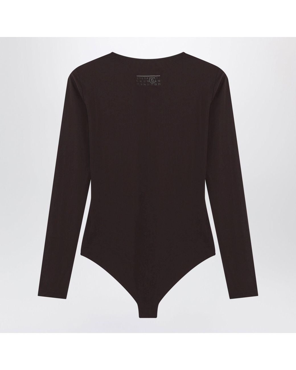 MM6 by Maison Margiela Black Longsleeve Lycra Jersey Bodysuit