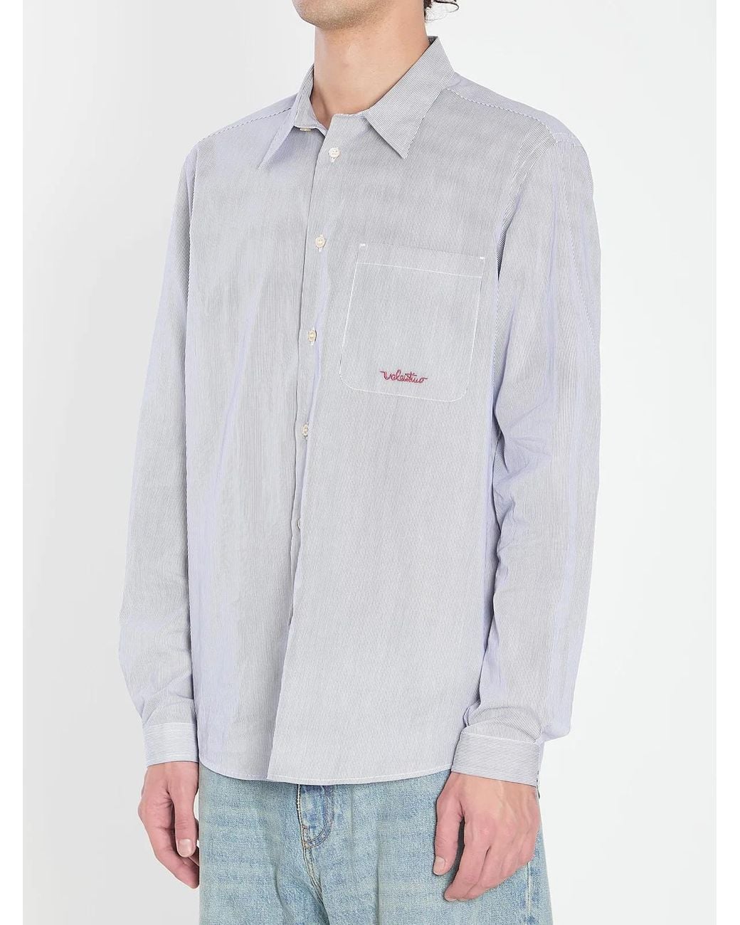 Valentino Garavani White Striped Shirt for men