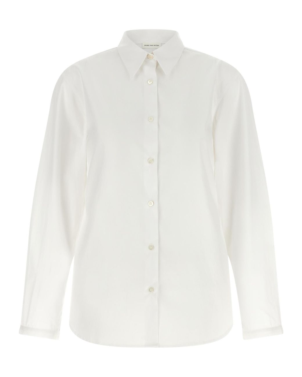 Dries Van Noten White Shirt With Embroidered Cuffs
