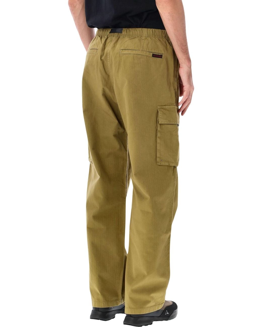 Gramicci Green Herringbone Cargo Pants for men