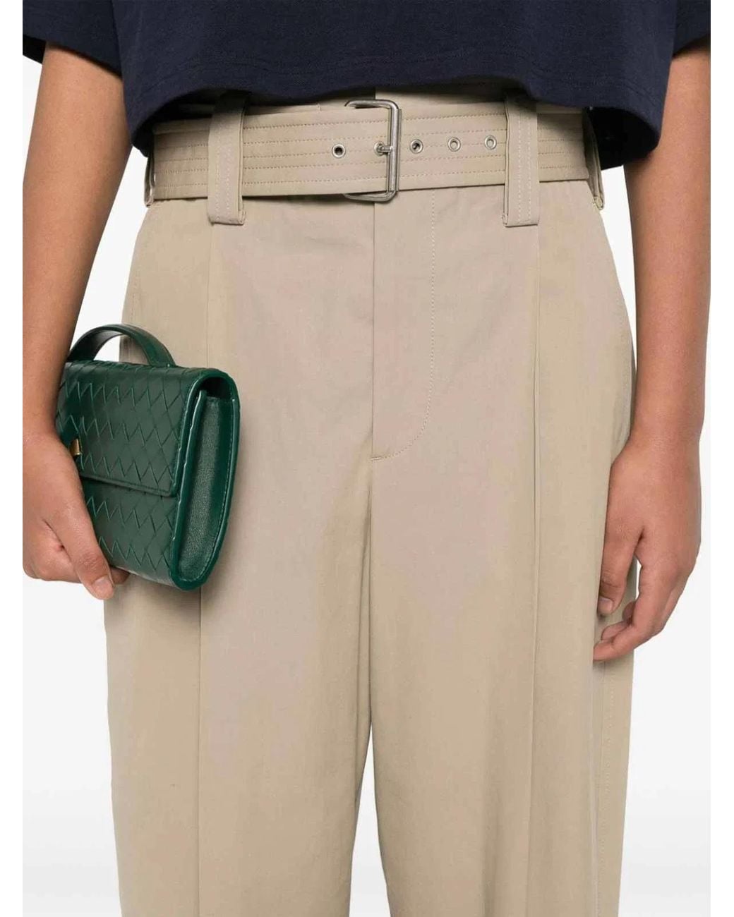Bottega Veneta Natural Belted Pants