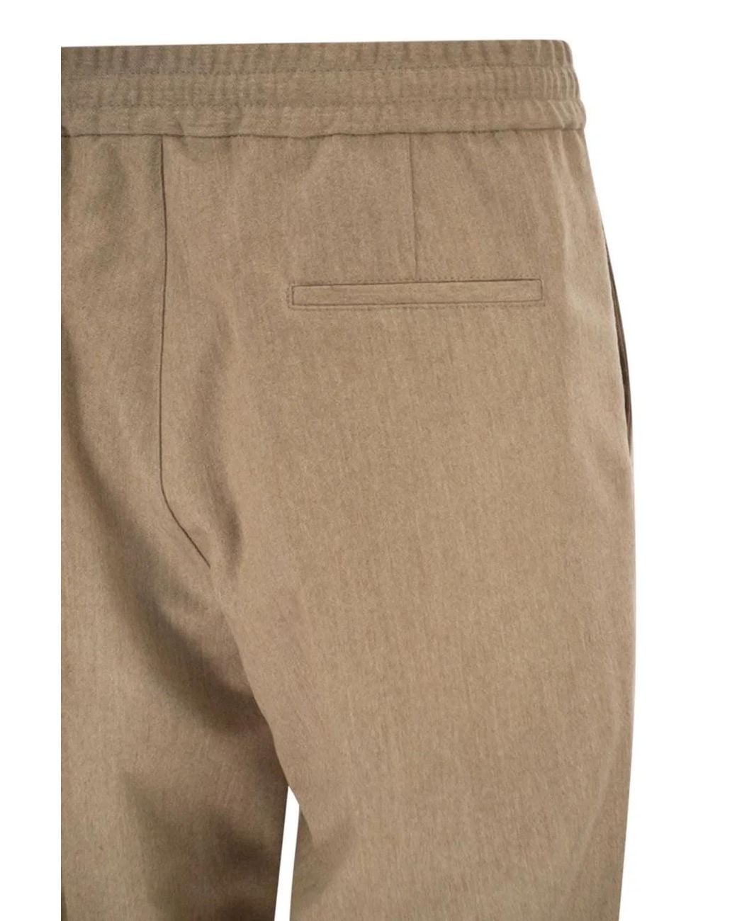 Brunello Cucinelli Natural Tailored Jogger Trousers for men