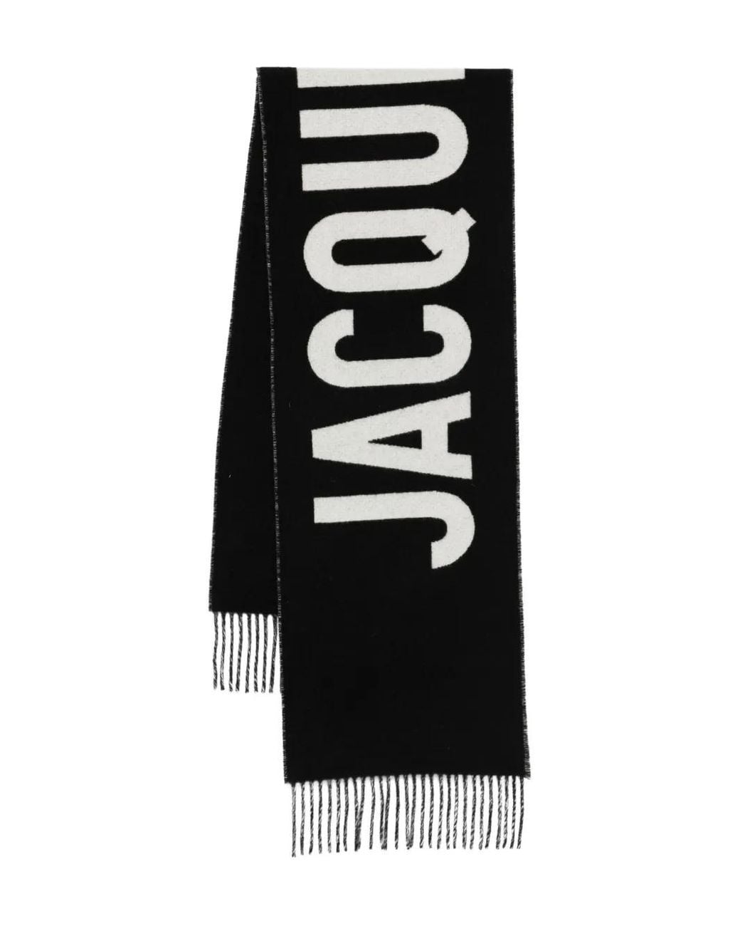 Jacquemus Black Logo Wool Scarf for men