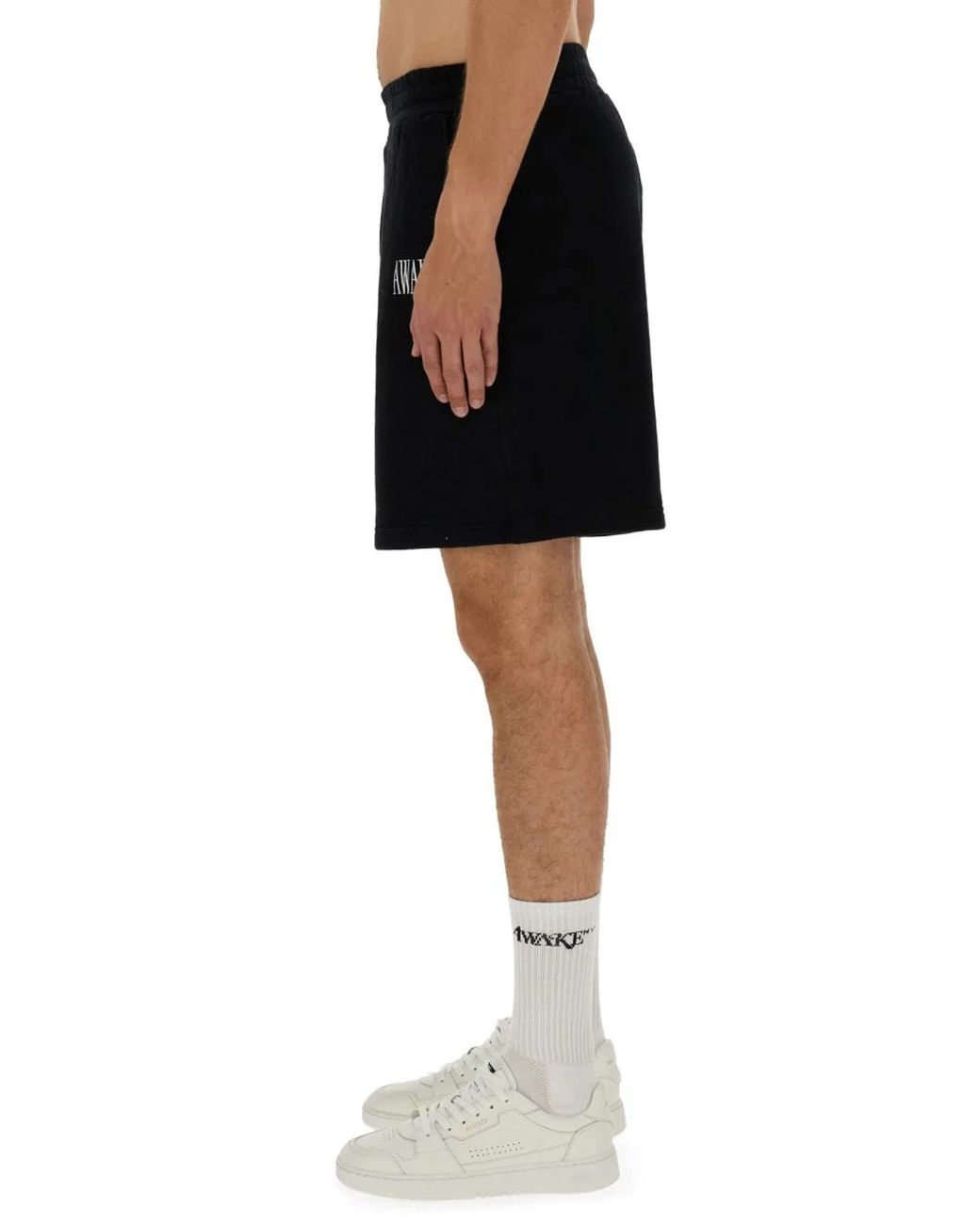 AWAKE NY Black Bermuda With Logo for men