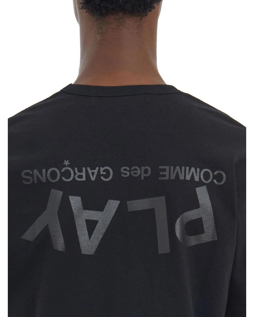 COMME DES GARÇONS PLAY Black Printed Cotton T-Shirt for men