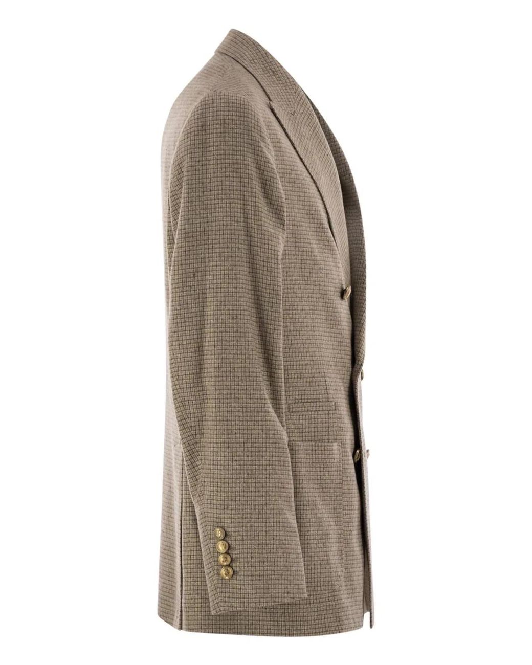 Brunello Cucinelli Brown One-And-A-Half Breasted Deconstructed Jacket for men