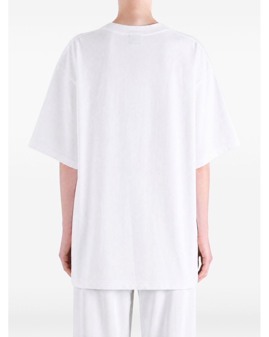 Balenciaga White Printed Cotton T-Shirt