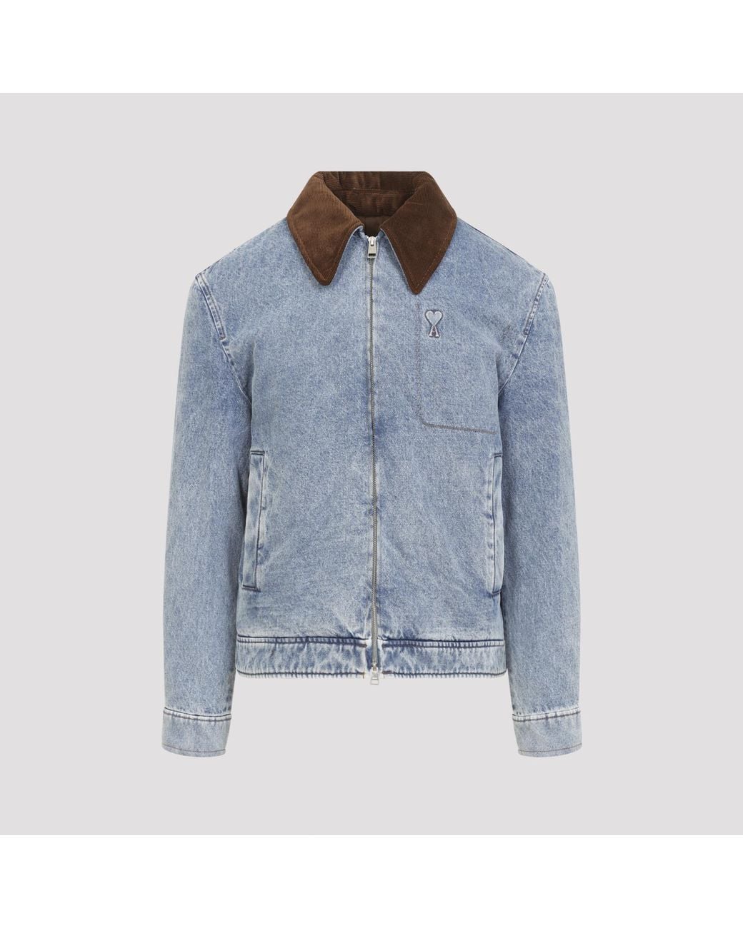 AMI Blue Adc Zipped Jacket for men