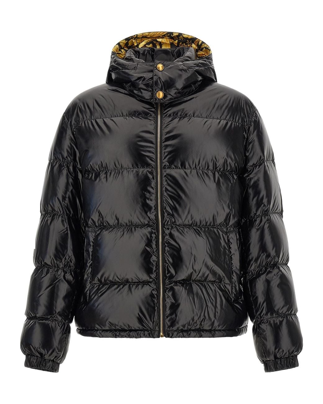 Versace Black 'Barocco' Down Jacket for men