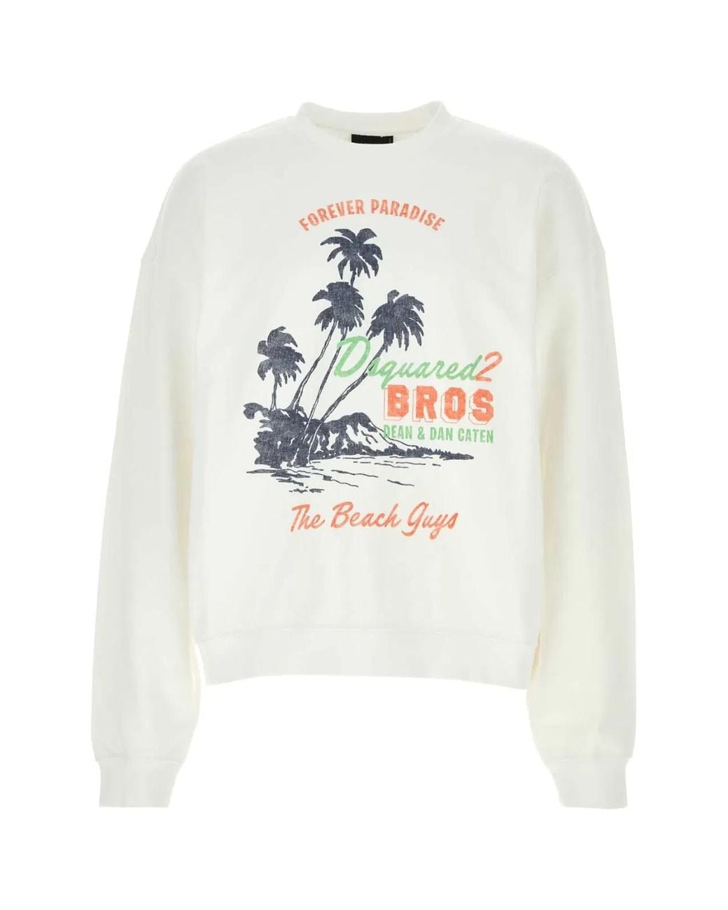 DSquared² White Relax Fit Crewneck for men