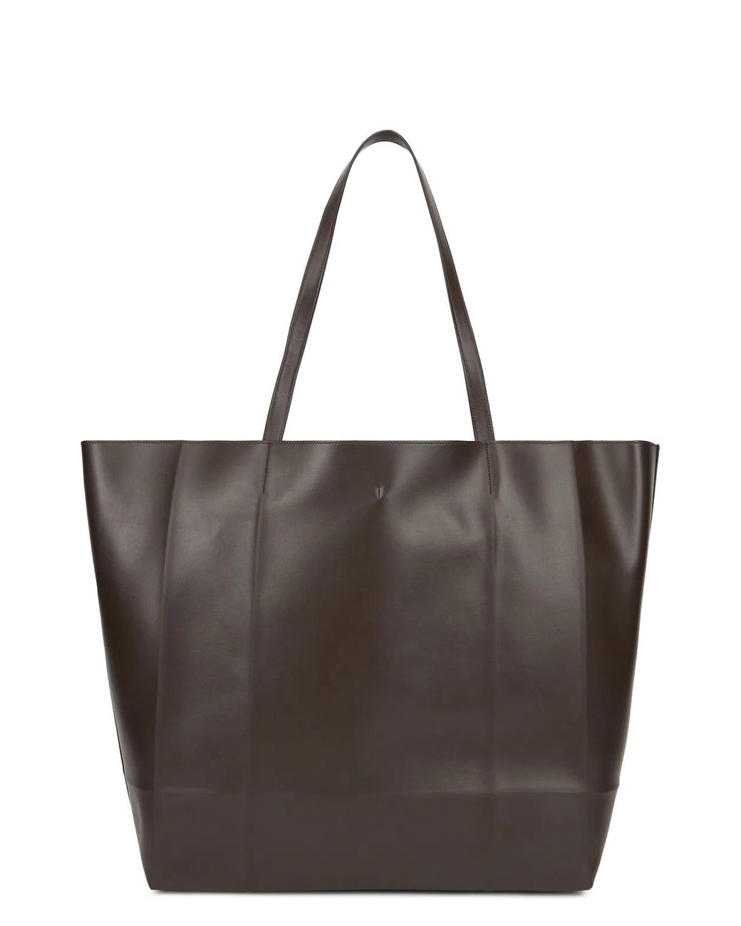 Totême Brown Leather Tote Bag Calfskin