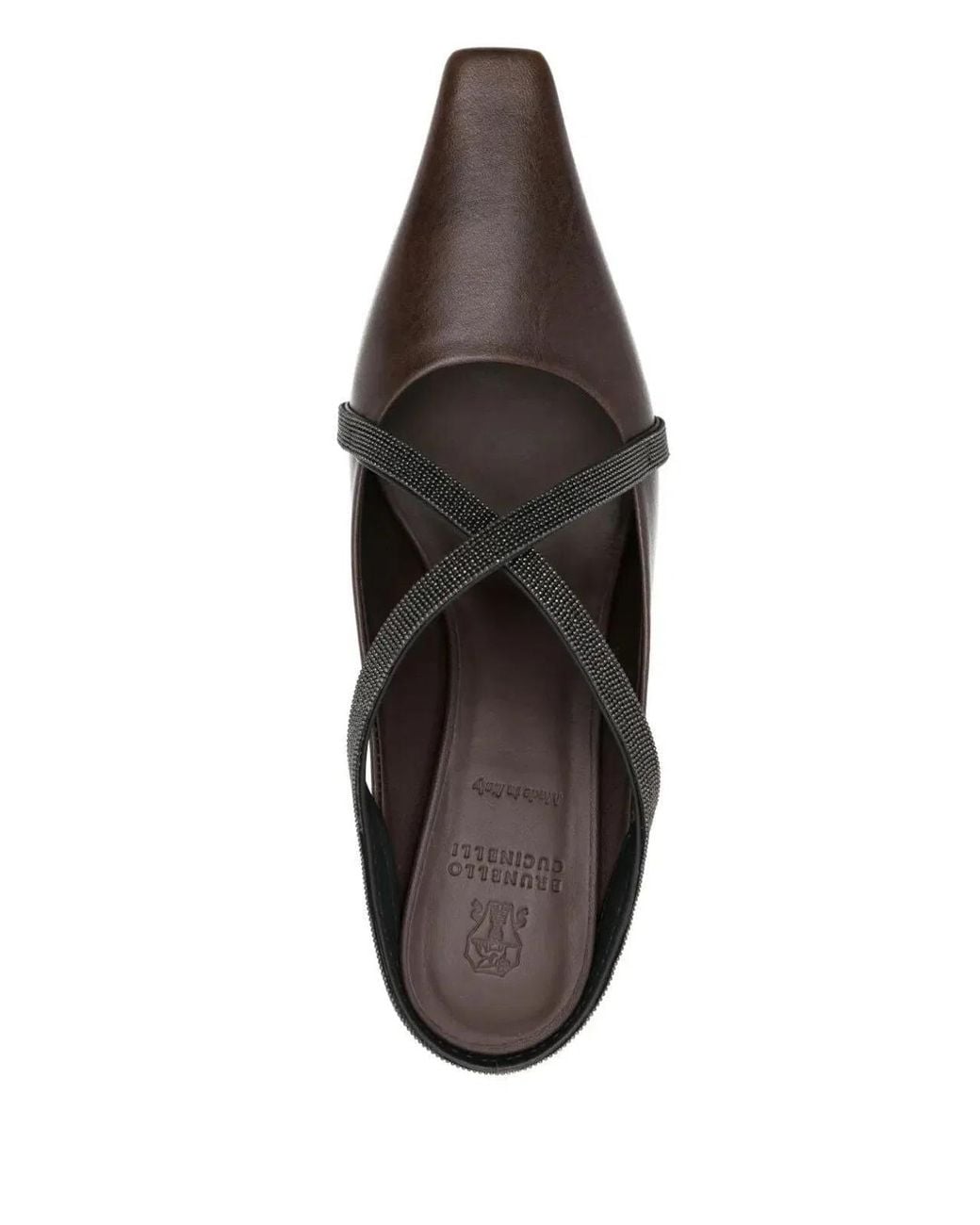 Brunello Cucinelli Brown Square Pointed Sandals