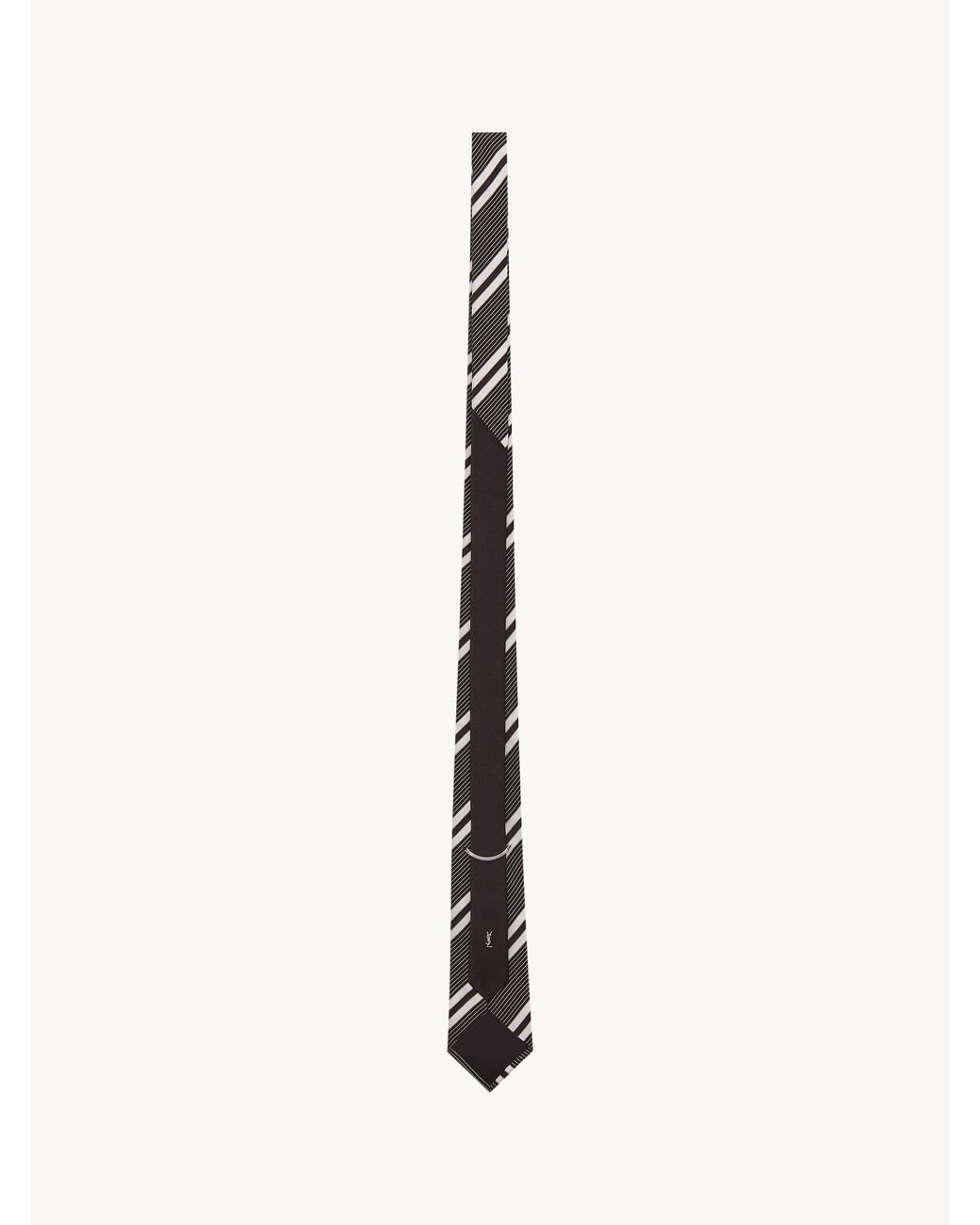 Saint Laurent White Striped Tie