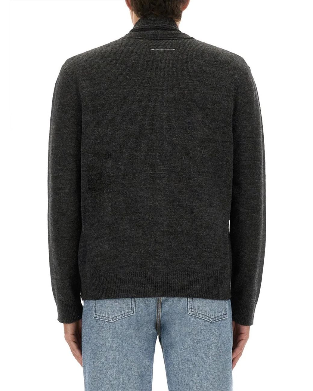 MM6 by Maison Margiela Black Wool-Blend Cardigan for men